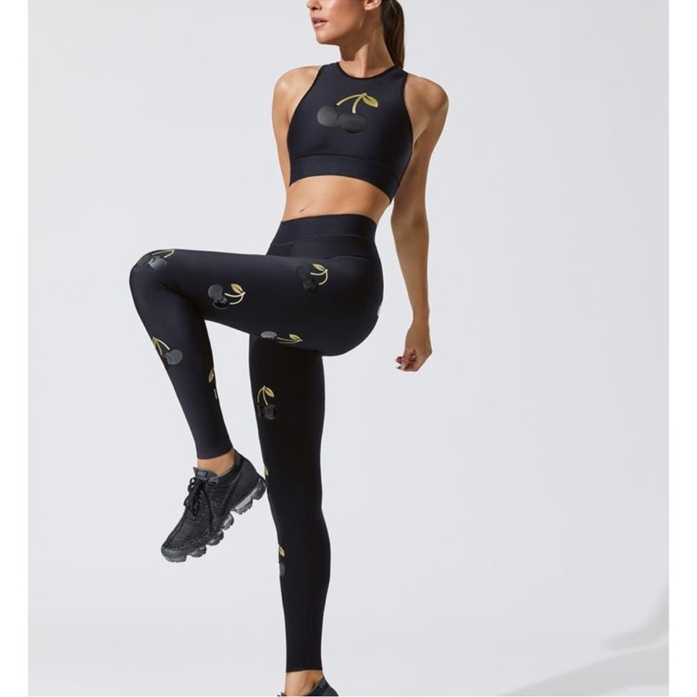 ULTRACOR Black Gold Nero Patent Cherry Pop Leggings, Size XS